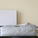 Chanel Shiny Calfskin Quilted Supple Twins Large Hobo Bag Light Grey