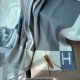 Hermes Ecru Gris Avalon Vibration Throw Blanket