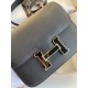 Hermes Constance Enamel 18 Handmade Bag In Black Swift Calfskin