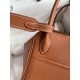 Hermes Lindy 26 Handmade Bag In Gold Evercolor Leather