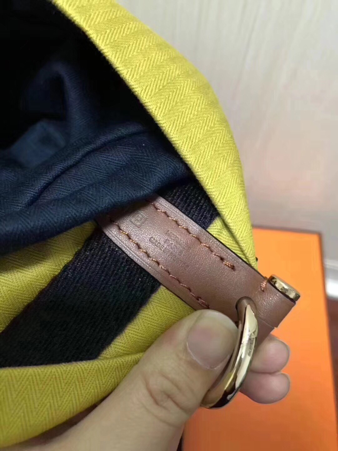 Hermes Grooming Bucket Bag In Yellow Canvas