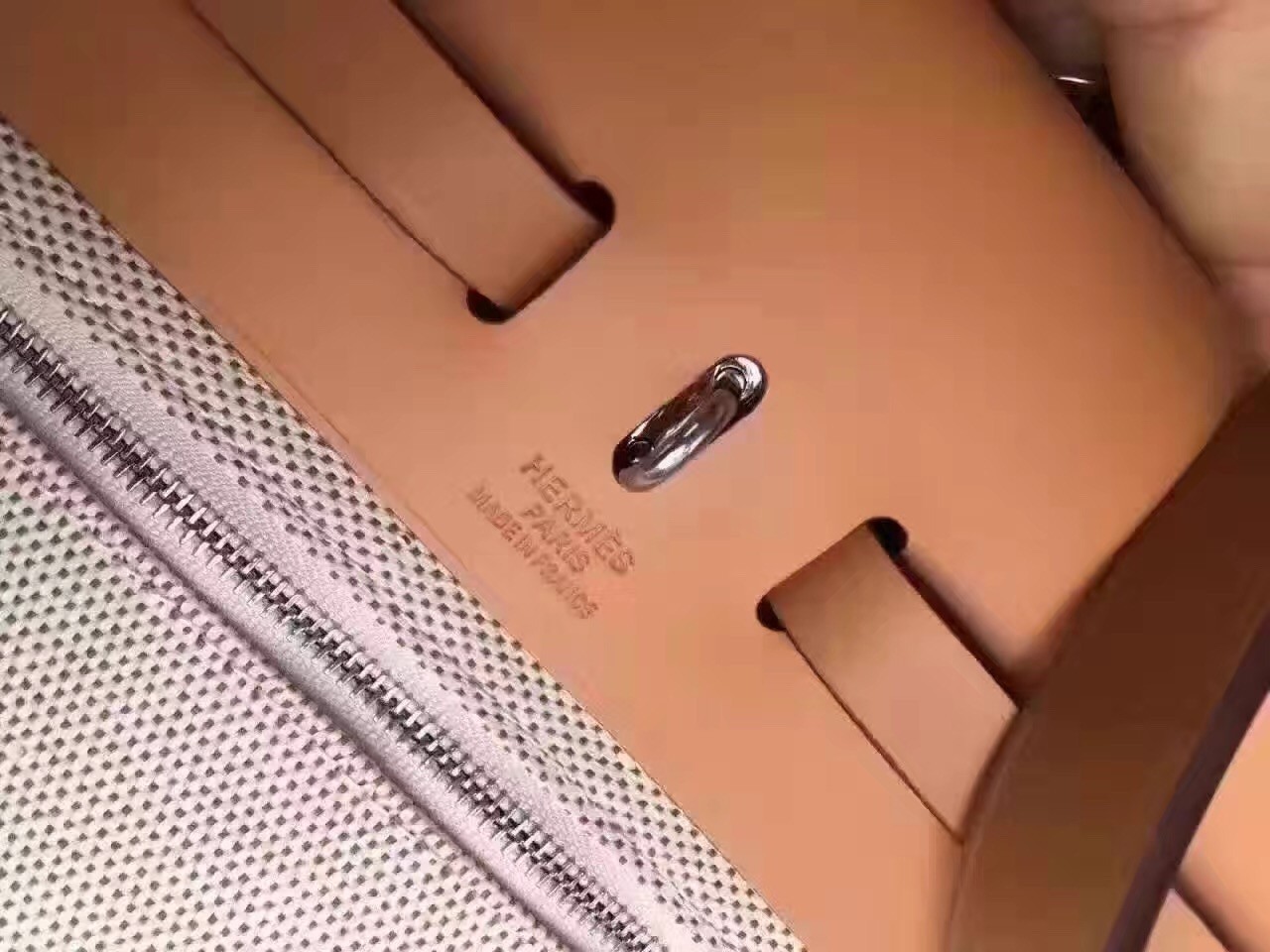 Hermes Herbag Zip PM 31cm Bag In Beige Canvas