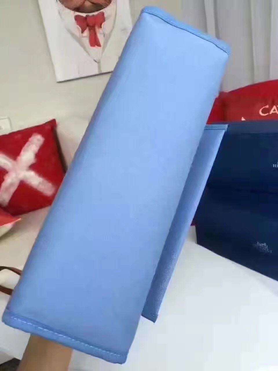 Hermes Herbag Zip PM 31cm Bag In Celeste Canvas