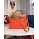 Hermes Herbag Zip PM 31cm Bag In Orange Canvas