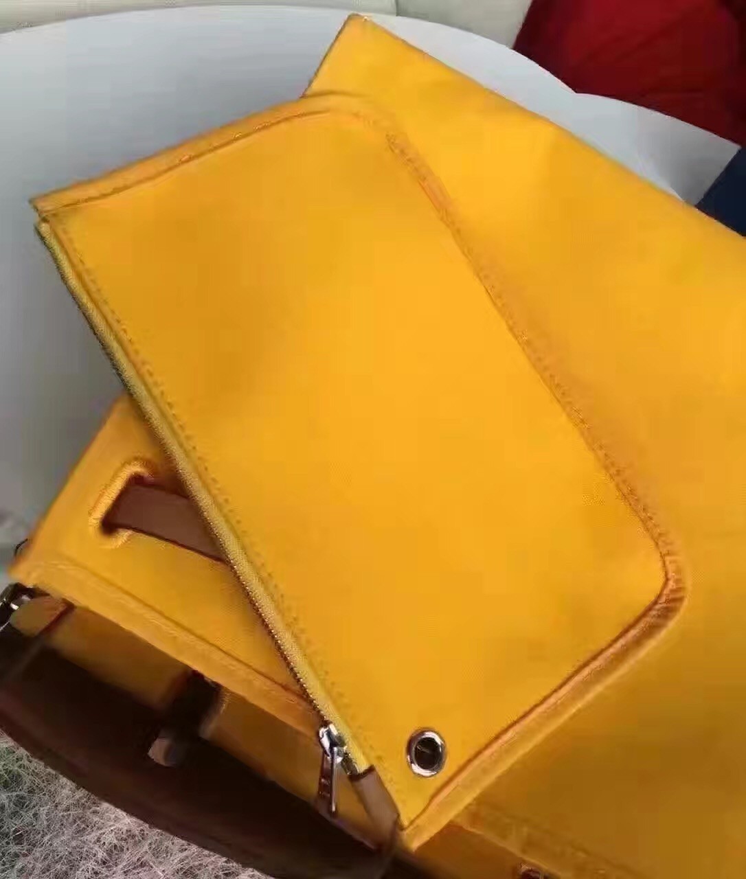 Hermes Herbag Zip PM 31cm Bag In Yellow Canvas