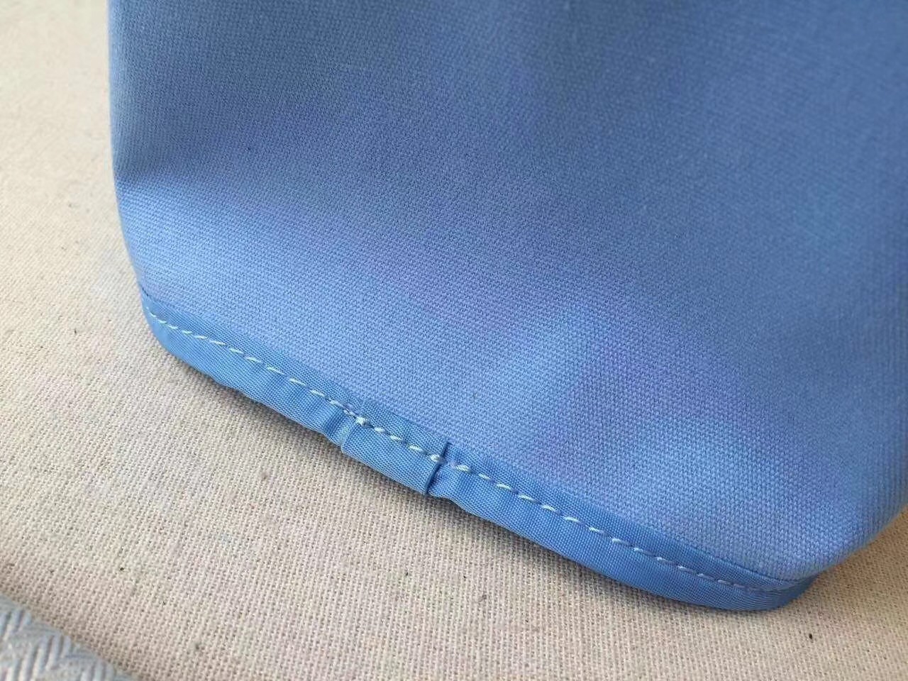 Hermes Cabag Elan Bag In Celeste Canvas
