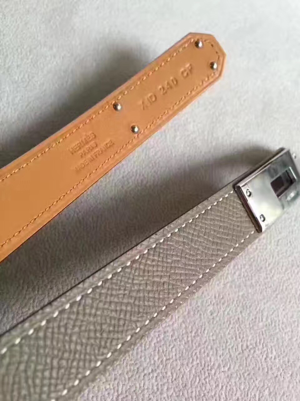 Hermes Kelly Belt In Taupe Epsom Leather
