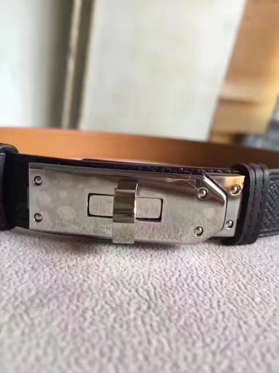 Hermes Kelly Belt In Black Epsom Leather