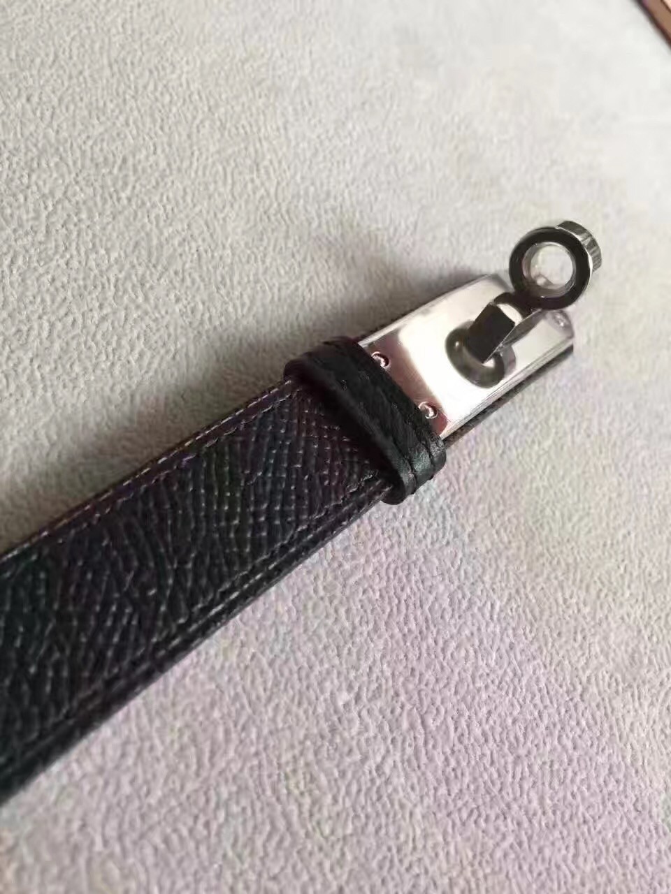 Hermes Kelly Belt In Black Epsom Leather