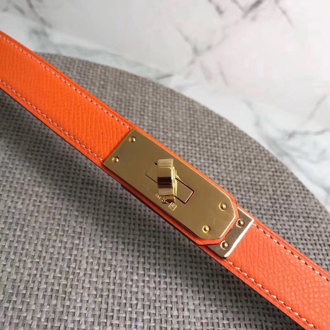 Hermes Kelly Belt In Orange Epsom Leather