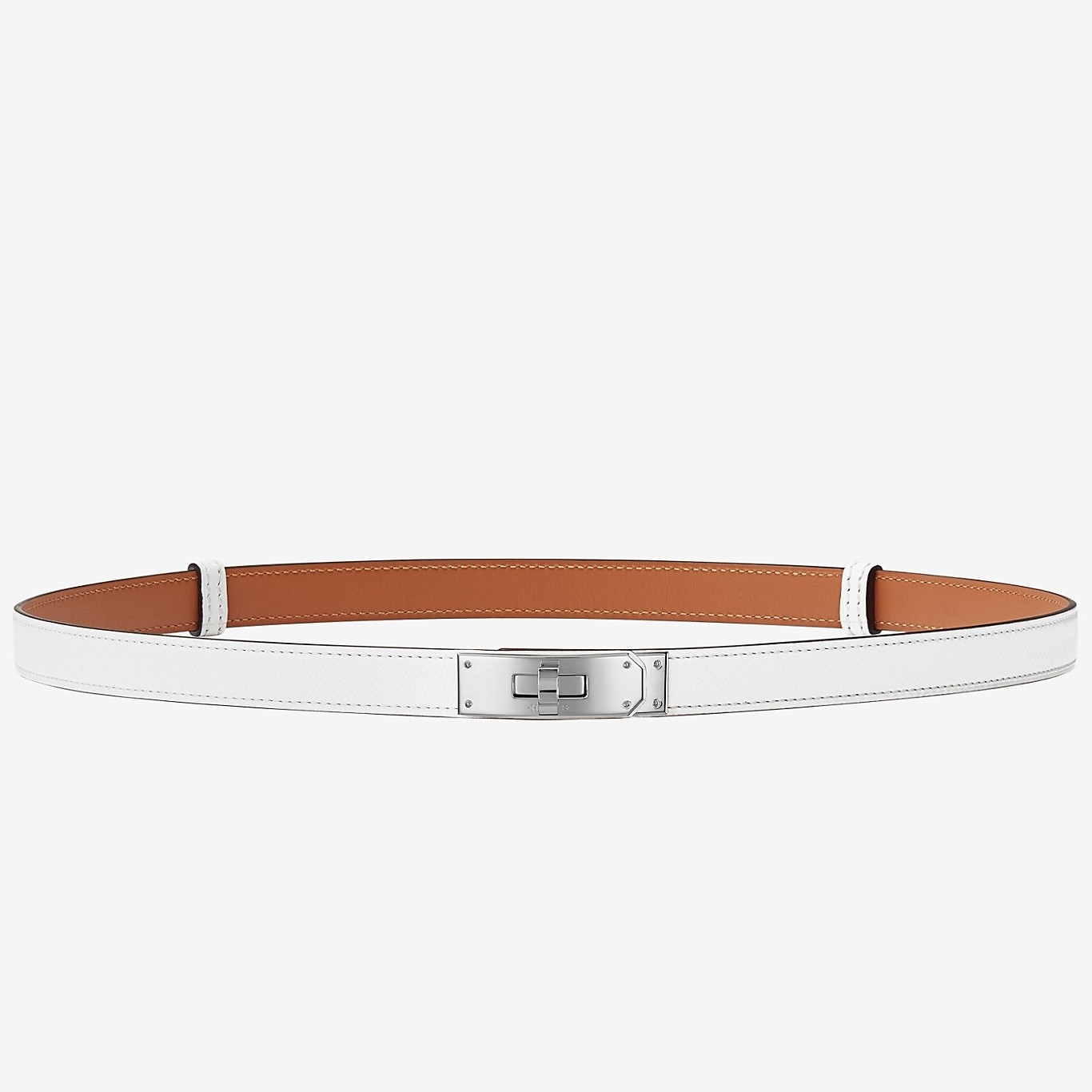 Hermes Kelly Belt In White Epsom Leather
