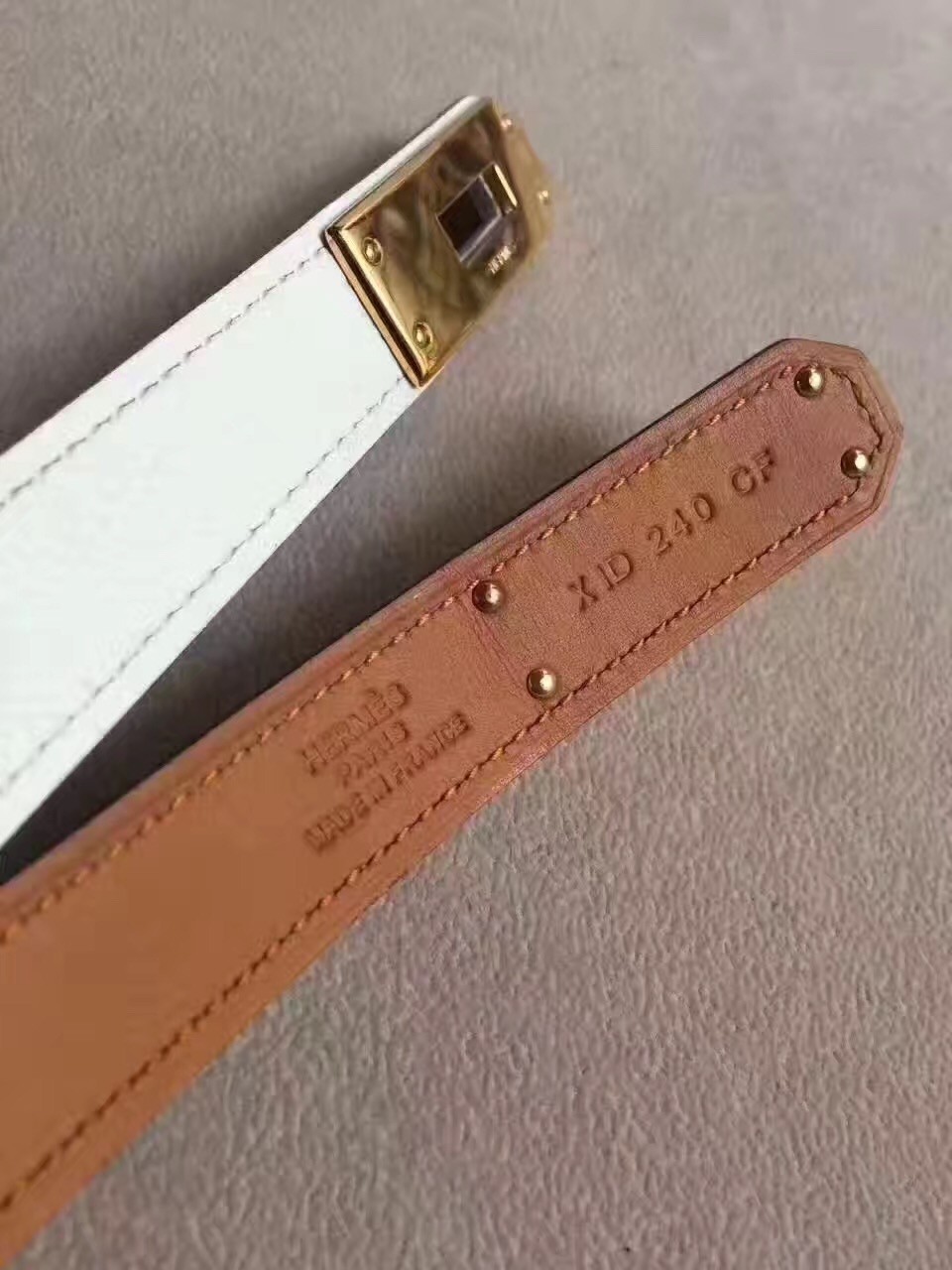 Hermes Kelly Belt In White Epsom Leather