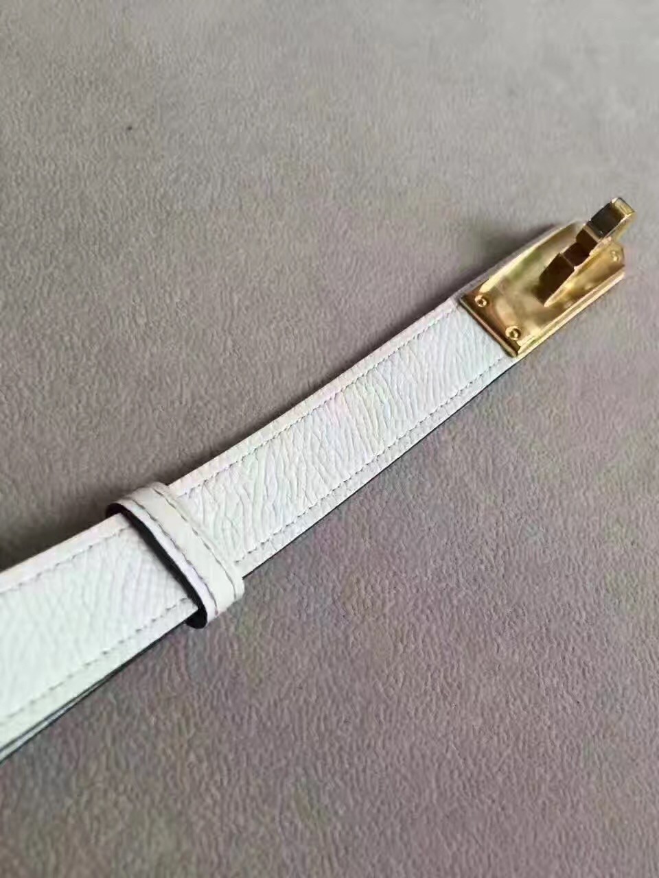 Hermes Kelly Belt In White Epsom Leather
