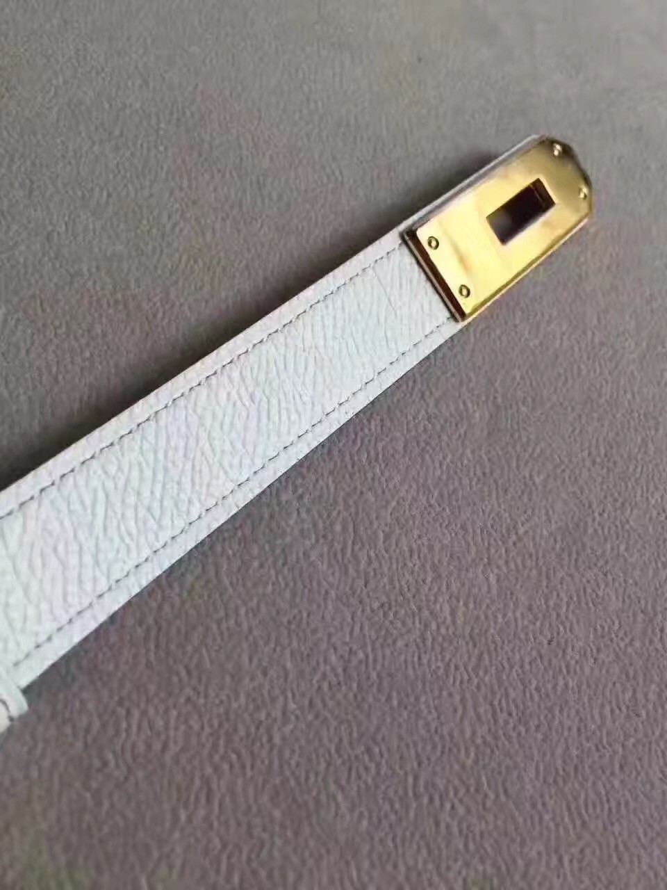 Hermes Kelly Belt In White Epsom Leather