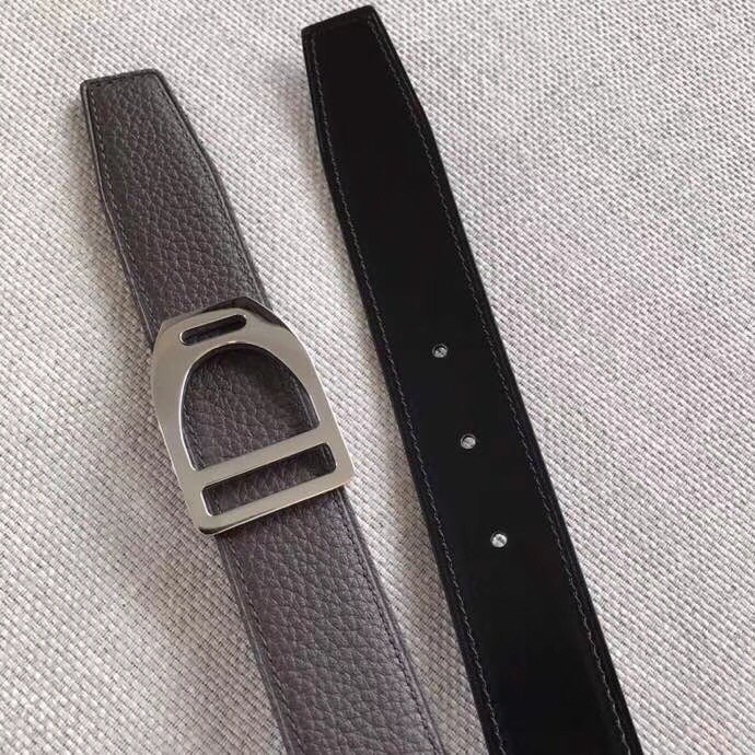 Hermes Etrier Buckle Belt & Chocolate Clemence 32 MM Strap