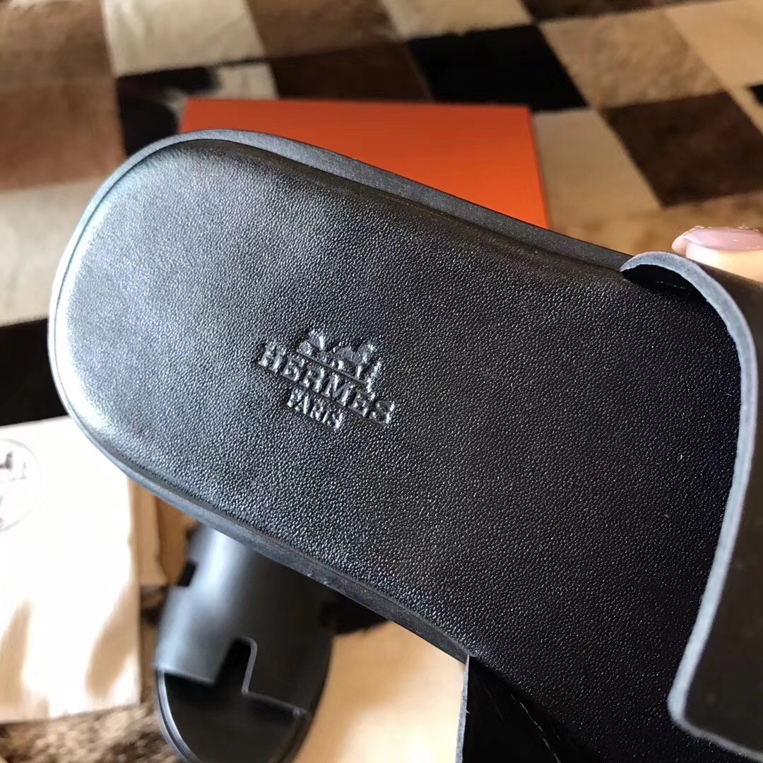 Hermes Black Swift Izmir Sandals