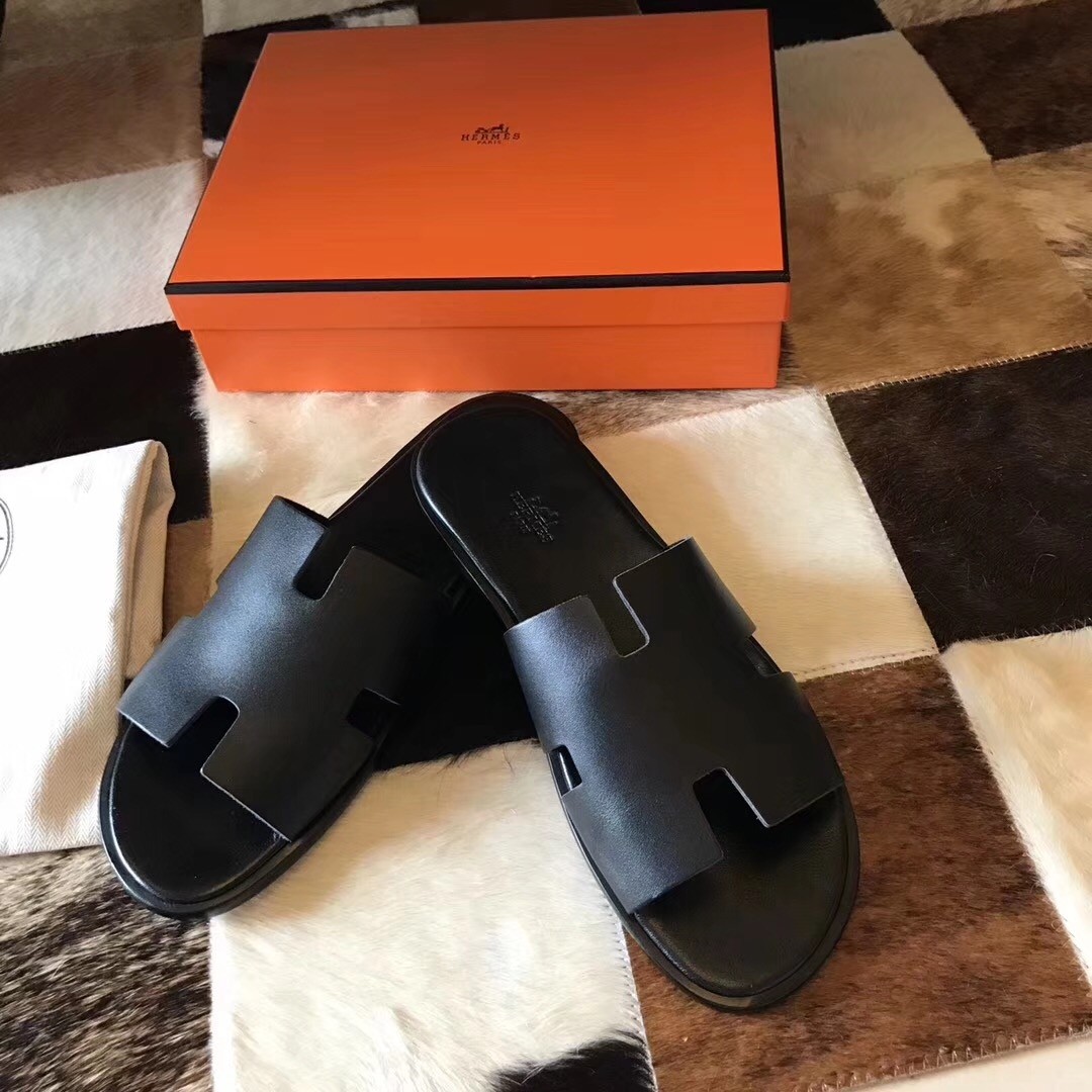 Hermes Black Swift Izmir Sandals