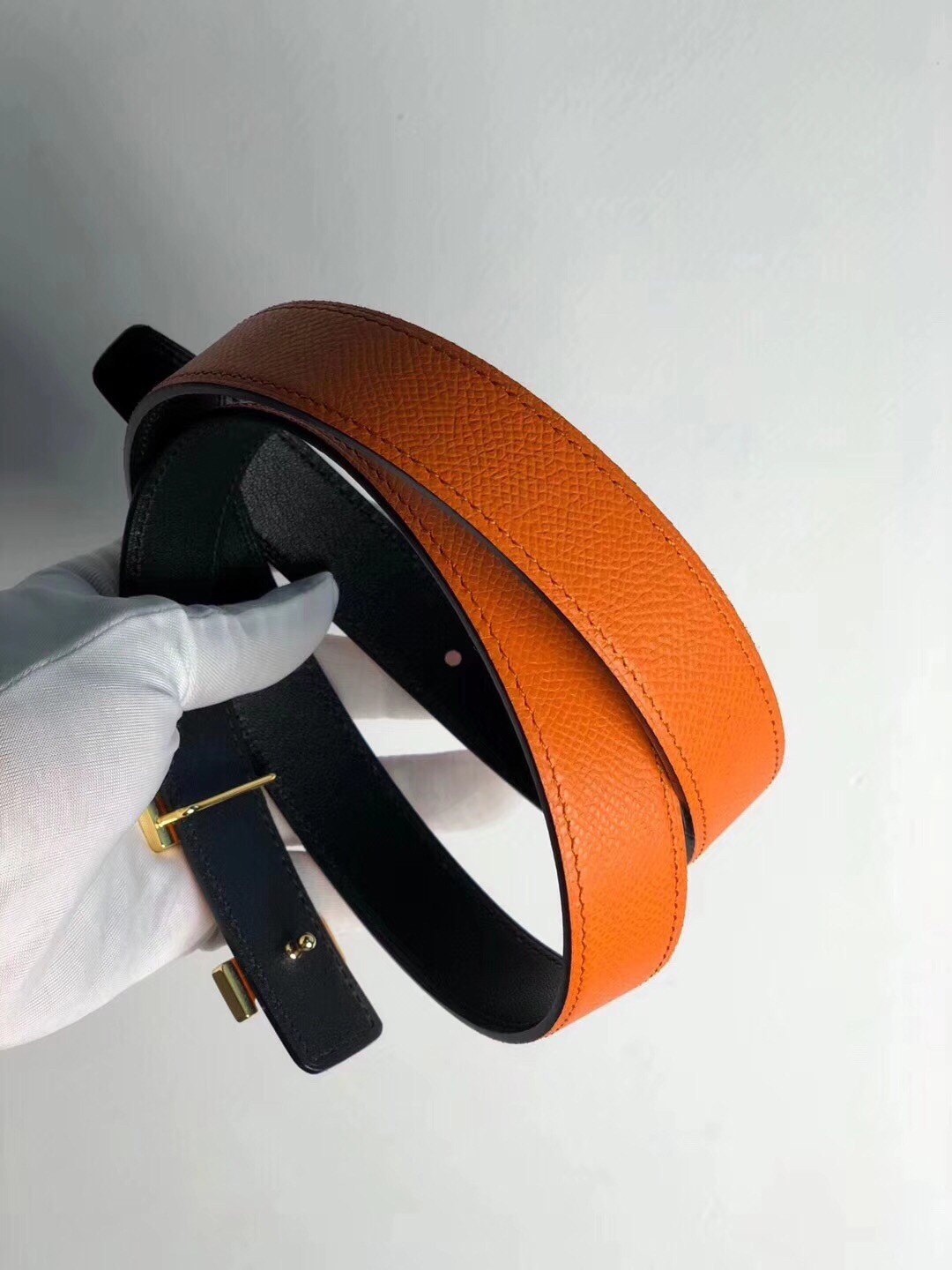 Hermes Mini Constance Belt Buckle & Orange Epsom 24 MM Strap