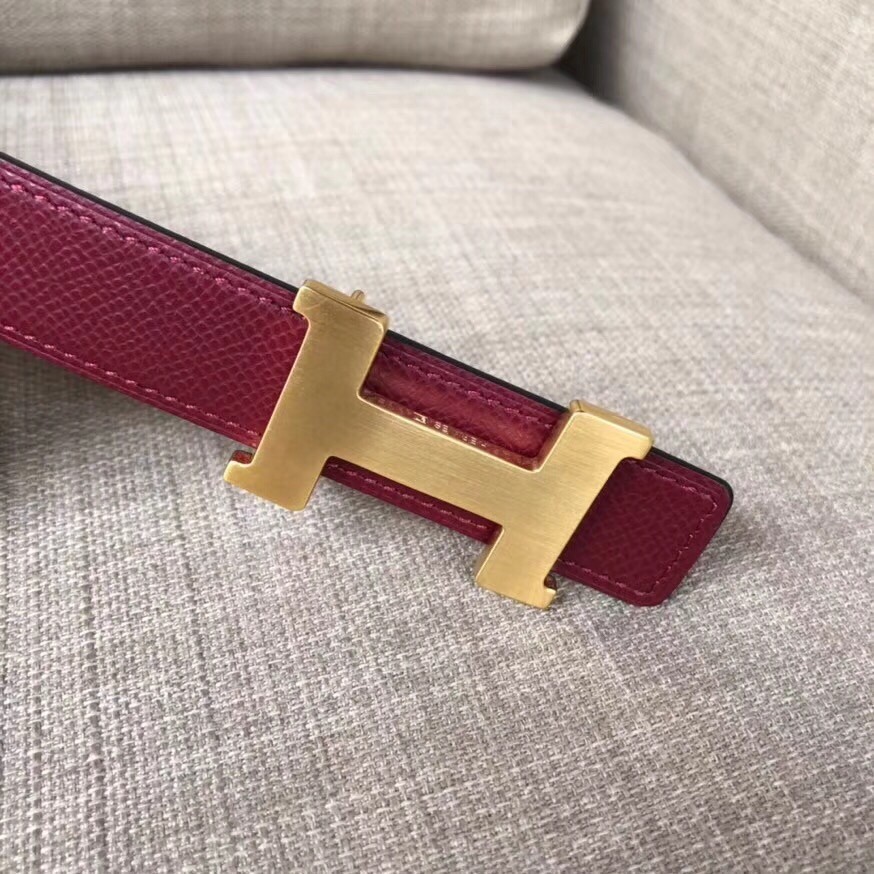 Hermes Mini Constance Belt Buckle & Ruby Epsom 24 MM Strap