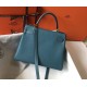 Hermes Blue Jean Clemence Kelly 32cm Retourne Bag