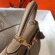 Hermes Grey Clemence Kelly 32cm Retourne Bag