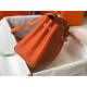 Hermes Orange Clemence Kelly 32cm Retourne Bag