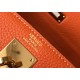 Hermes Orange Clemence Kelly 32cm Retourne Bag