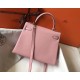 Hermes Pink Clemence Kelly 32cm Retourne Bag