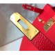 Hermes Red Clemence Kelly 32cm Retourne Bag