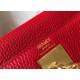Hermes Red Clemence Kelly 32cm Retourne Bag