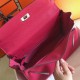 Hermes Rose Red Clemence Kelly 32cm Retourne Bag