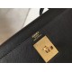 Hermes Black Epsom Kelly 32cm Sellier Bag