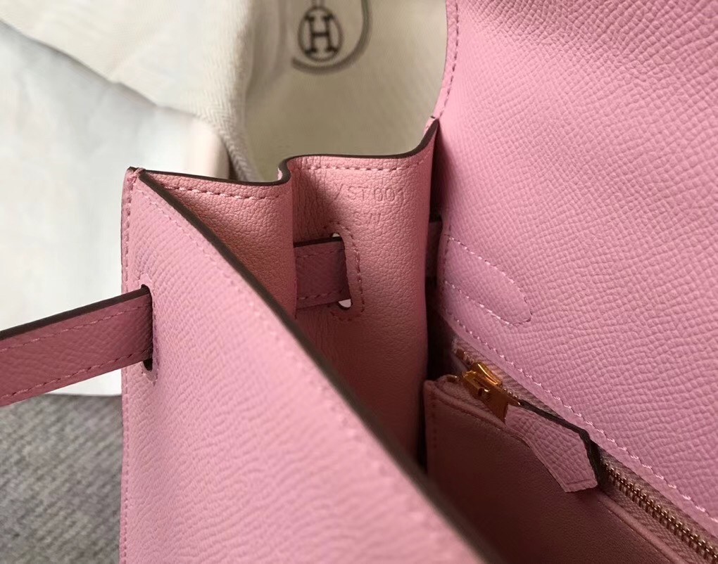 Hermes Pink Epsom Kelly 32cm Sellier Bag
