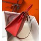 Hermes Red Epsom Kelly 32cm Sellier Bag