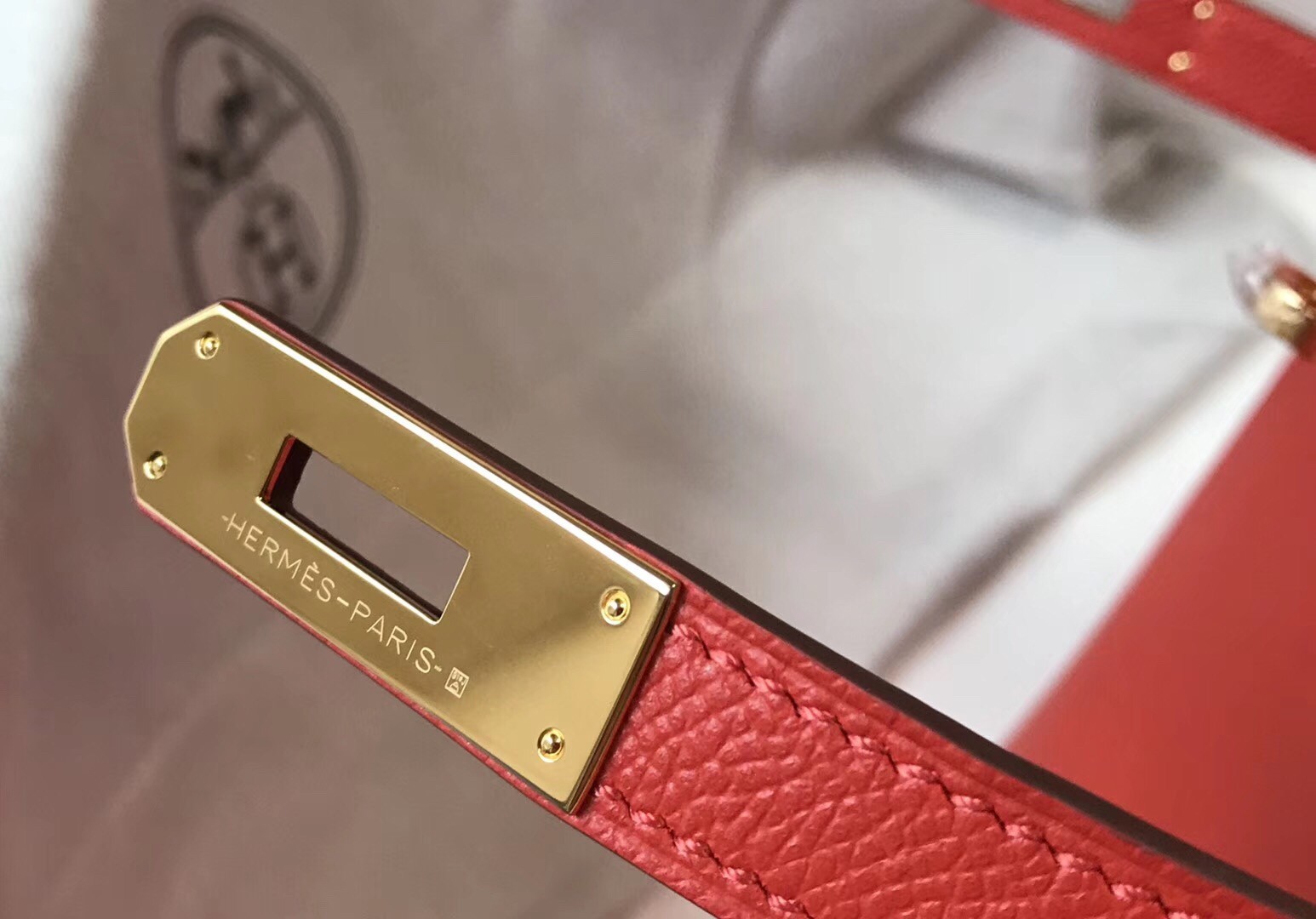 Hermes Red Epsom Kelly 32cm Sellier Bag