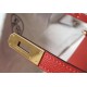 Hermes Red Epsom Kelly 32cm Sellier Bag