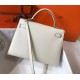 Hermes White Epsom Kelly 32cm Sellier Bag