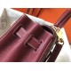 Hermes Bordeaux Clemence Kelly 28cm Bag