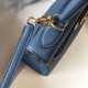 Hermes Blue Agate Clemence Kelly 28cm Bag