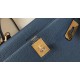 Hermes Blue Agate Clemence Kelly 28cm Bag