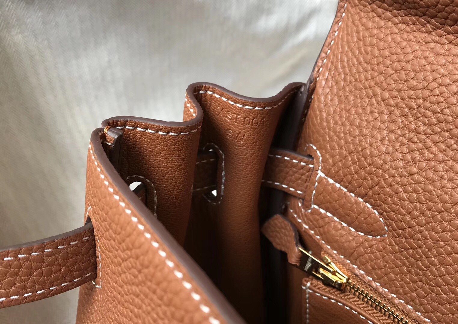 Hermes Brown Clemence Kelly 28cm Bag
