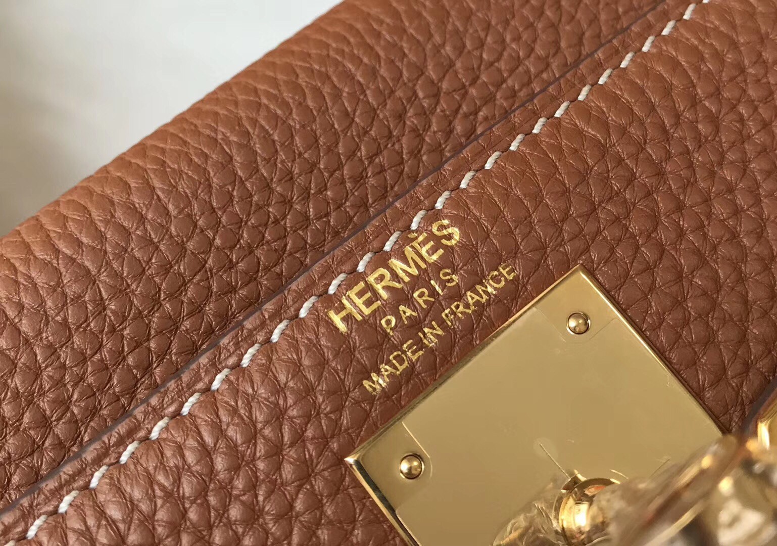 Hermes Brown Clemence Kelly 28cm Bag