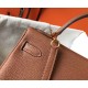 Hermes Brown Clemence Kelly 28cm Bag