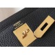 Hermes Black Clemence Kelly 28cm Bag