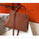 Hermes Brown Clemence Kelly 25cm GHW Bag