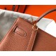 Hermes Brown Clemence Kelly 25cm GHW Bag