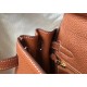 Hermes Brown Clemence Kelly 25cm GHW Bag