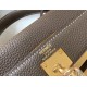 Hermes Etoupe Clemence Kelly 25cm GHW Bag