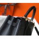 Hermes Black Clemence Kelly 25cm GHW Bag