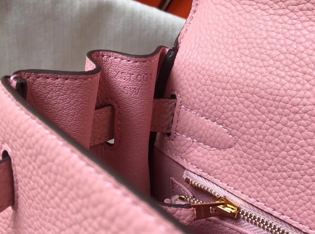 Hermes Pink Clemence Kelly 25cm GHW Bag